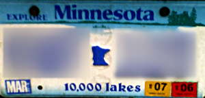 MN License Plate with 06 and 07 tabs visible